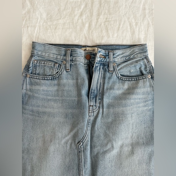 Madewell Front Slit Denim Skirt - Picture 3 of 7